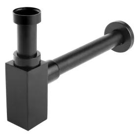   Búraszifon leeresztő nélkül 5/4", szögletes, fekete, Quadro, Ferro