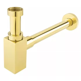   Búraszifon leeresztő nélkül 5/4", szögletes, arany, Quadro, Ferro