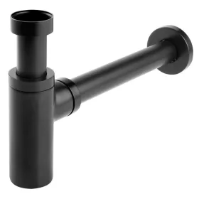   Búraszifon leeresztő nélkül 5/4", hengeres, fekete, Rotondo, Ferro