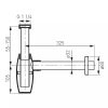 Búraszifon leeresztő nélkül 5/4", ovális, króm, S286, Ferro