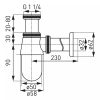 Búraszifon leeresztő nélkül 5/4", króm, S30, Ferro