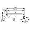 Zuhanyfej, esőztető, 250 mm + 35 cm zuhanykar, króm, Slimline, Ferro