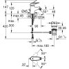 Bidé csaptelep, leeresztőszeleppel, BauFlow króm, Grohe