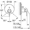 Kád/Zuhany csaptelep falsík alatti SB, Plus SuperSteel, Grohe