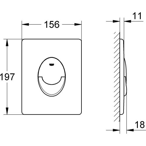 Nyomólap beépíthető wc-hez, Skate Air matt króm, Grohe
