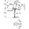 Mosdó csaptelep leeresztőszelep nélkül S, EuroSmart D 2015 króm, Grohe-32467002