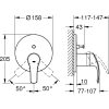 Kád/Zuhany csaptelep falsík alatti SB, EuroSmart króm, Grohe-24043002