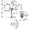 Mosdó csaptelep push-open S, EuroSmart D króm, Grohe-23922002