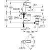 Mosdó csaptelep leeresztőszeleppel M, EuroSmart D króm, Grohe-23322001