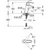 Mosdó csaptelep leeresztőszelep nélkül M, EuroSmart D króm, Grohe-23324001