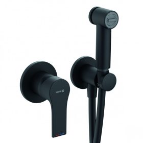   Falsík alá építhető higiéniai zuhanyszett, Zenta SL matt fekete, Kludi