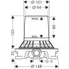 Beépítőkészlet, szabadonálló kád csaptelephez, Hansgrohe (10452180)