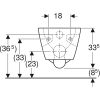 WC csésze mély öblítésű, fali, Rimfree, részben zárt, Geberit Selnova Square