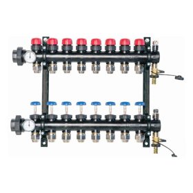   Mennyezet hűtés-fűtés osztó-gyűjtő áramlásmérővel, Wall, műanyag  6 körös