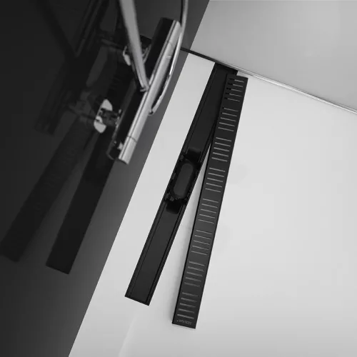 Zuhanyfolyóka, 550mm, matt fekete, Simple, APZ10BLACK, AlcaPlast