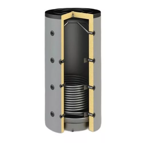 Sunsystem fűtés puffertartály, 1 hőcserélővel, szigeteléssel, PBM R1  300*