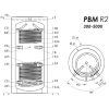 Sunsystem fűtés puffertartály, 2 hőcserélővel, szigeteléssel, PBM R2  300*