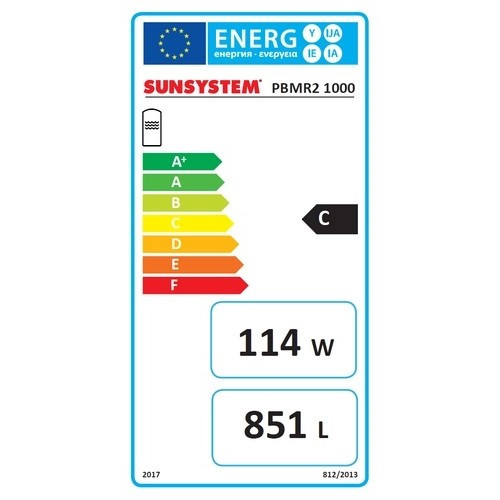 Sunsystem fűtés puffertartály, 2 hőcserélővel, szigeteléssel, PBM R2 1000*