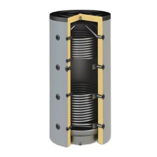 Sunsystem fűtés puffertartály, 2 hőcserélővel, szigeteléssel, PBM R2 1000*