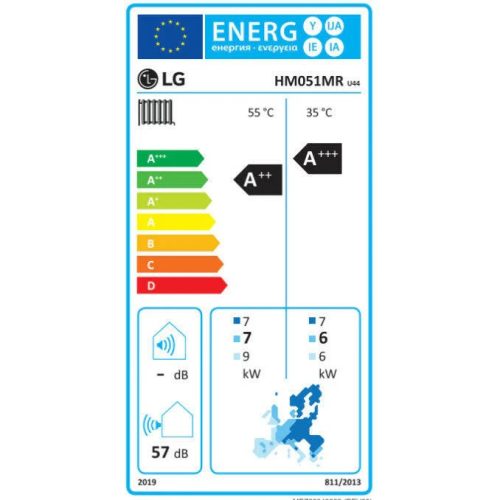 LG Therma V HM051MR.U44, monoblokk hőszivattyú,  5,5kW, 230V, R32*