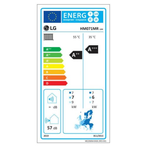LG Therma V HM071MR.U44, monoblokk hőszivattyú,  7kW, 230V, R32*