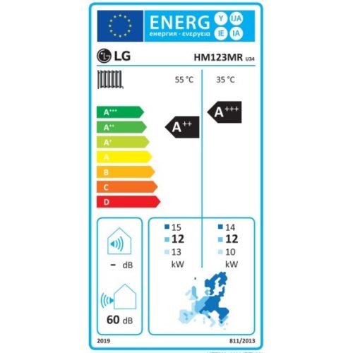 LG Therma V HM123MR.U34, monoblokk hőszivattyú, 12kW, 400V, R32*