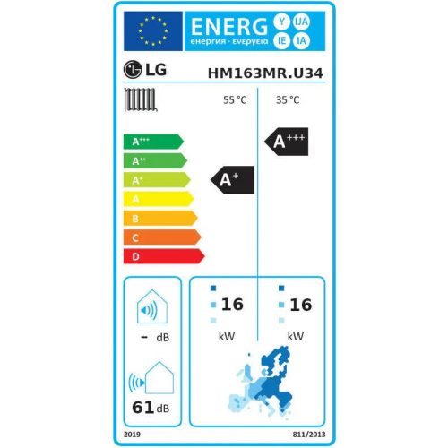 LG Therma V HM163MR.U34, monoblokk hőszivattyú, 16kW, 400V, R32*