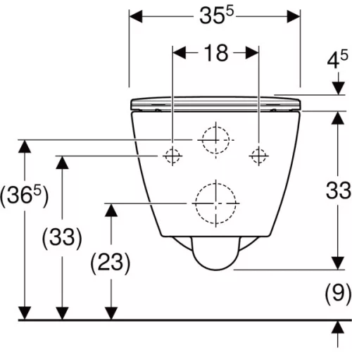 WC csésze mély öblítésű, fali, Rimfree,ülőkével, Geberit Smyle Square