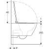 WC csésze mély öblítésű, fali, Rimfree,ülőkével, Geberit Smyle Square