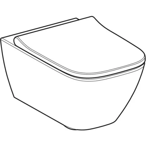 WC csésze mély öblítésű, fali, Rimfree,átfedő ülőkével, Geberit Smyle Square