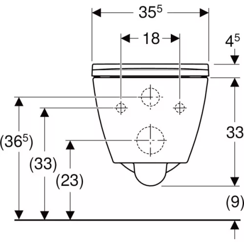 WC csésze mély öblítésű, fali, Rimfree,átfedő ülőkével, Geberit Smyle Square