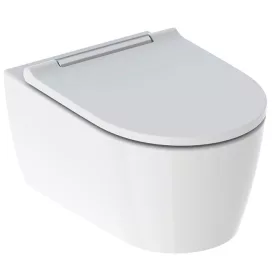   WC csésze mély, fali, perem nélküli KeraTect, ülőkével króm takaró, Geberit One