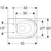 WC csésze mély öblítésű, fali, Rimfree, Geberit iCon