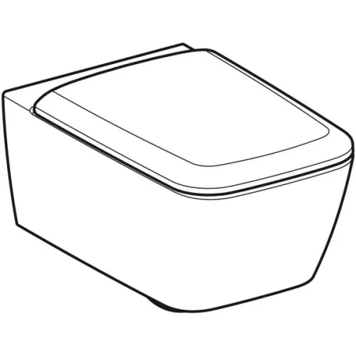 WC csésze mély öblítésű, fali, Rimfree, ülőkével, Geberit iCon Square