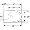 WC csésze mély öblítésű, fali, Rimfree, Geberit Selnova
