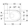 WC csésze mély öblítésű, fali, Geberit Selnova