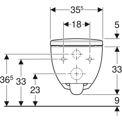 WC csésze mély öblítésű, fali, Rimfree, zárt, ülőkével, Geberit Selnova Square