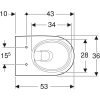 WC csésze mély öblítésű, fali, Rimfree, részben zárt, Geberit Selnova
