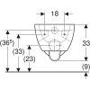 WC csésze mély öblítésű, fali, Rimfree, részben zárt, Geberit Selnova