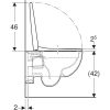 WC csésze mély öblítésű, fali, Rimfree, részben zárt, ülőkével, Geberit Selnova