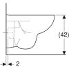 WC csésze mély öblítésű, fali, Rimfree, Geberit Selnova Square Compact