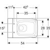 WC csésze mély öblítésű, fali, Rimfree, zárt, Geberit Xeno2