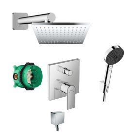   Beépített szögletes zuhanyrendszer, króm, Hansgrohe Vernis Shape
