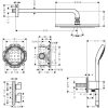 Beépített zuhanyrendszer, 280, 1 jet, Ecostat S, króm, Hansgrohe Croma