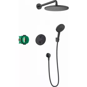   Beépített zuhanyrendszer, 280, 1 jet, Ecostat S, matt fekete, Hansgrohe Croma
