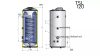 Indirekt tároló, álló, 120l kerek, felső bekötésű, 1 hőcserélővel, Eldom TSL