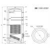 Indirekt tároló, álló, 1500l kerek, 1 hőcserélő, Sunsystem SN1500