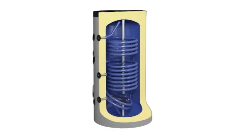 Indirekt tároló, álló, 1000l kerek, 2 hőcserélővel, Eldom S21000 12kW fűtőbetét