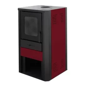   Vízteres fatüzelésű kályha, 27 kW bordó, Falcon MONZA Comodo Central W27