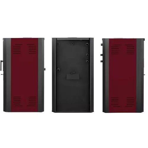 Vízteres fatüzelésű kályha, 27 kW bordó, Falcon MONZA Comodo Central W27